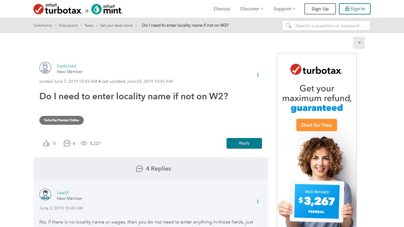 Do I need to enter locality name if not on W2? - Intuit